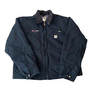 CARHARTT J01 Mens Black Blanket Lined Detroit Full Zipper Jacket Size 52Tall
